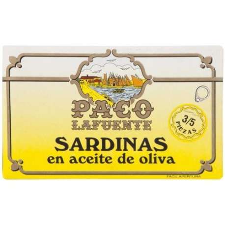 SARDINA ACEITE OLIVA PACO LAFUENTE 3/5P.125G SARDINA ACEITE OLIVA PACO LAFUENTE 3/5P.125G