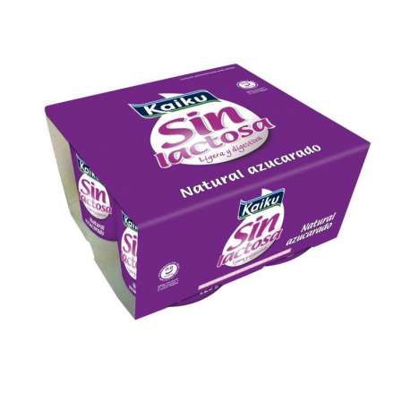 YOGUR SIN LACTOSA KAIKU NATURAL AZUCARADO 4 UNIDADES DE 125G YOGUR SIN LACTOSA KAIKU NATURAL AZUCARADO 4 UNIDADES DE 125G
