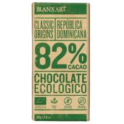 CHOCOLATE 82% BIO ORIGEN REPUBLICA DOMINICANA BLANXART 80 G