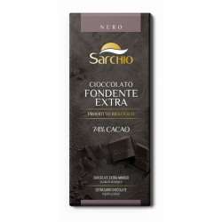 CHOCOLATE NEGRO EXTRA 74% CACAO SIN GLUTEN SARCHIO 80G