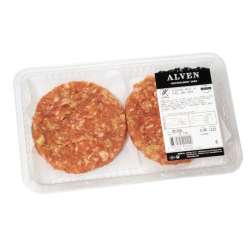 BURGUER MEAT  DE CERDO CON CEBOLLA (BURGUER MEAT ) BANDEJA DE 2 UNI ALVEN