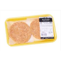 HAMBURGUESA DE POLLO ( BURGUER MEAT ) BANDEJA DE 2 UNI ALVEN