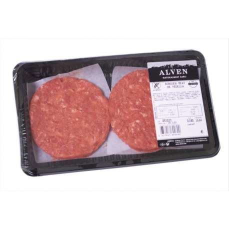 HAMBURGUESA DE TERNERA ( BURGUER MEAT ) BANDEJA DE 2 UNI ALVEN