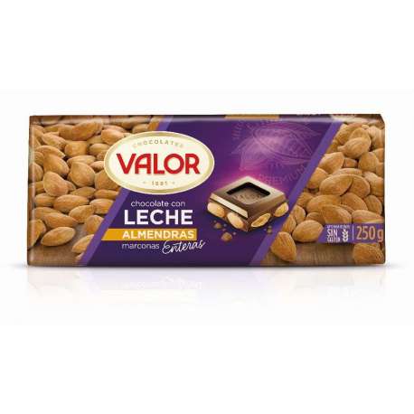 CHOCOLATE CON LECHE Y ALMENDRAS VALOR PURO 250G