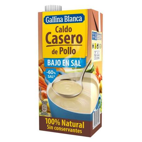 CALDO CASERO POLLO BAJO EN SAL GALLINA BLANCA 1 L