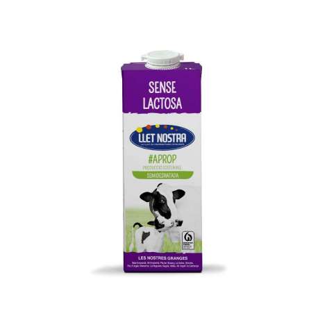 LLET SEMIDESNATADA SENSE LACTOSA LLET NOSTRA 1L LLET SEMIDESNATADA SENSE LACTOSA LLET NOSTRA 1L