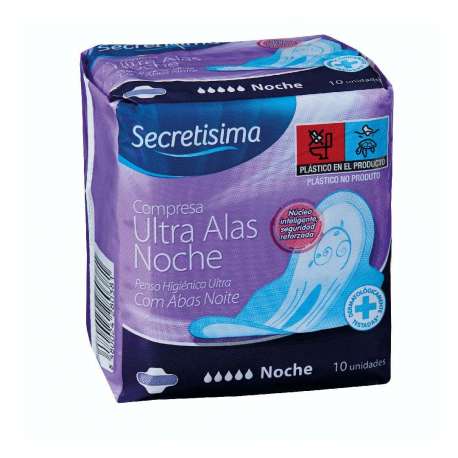 COMPRESA ULTRA NOCHE CON ALAS SECRETISIMA 10 U