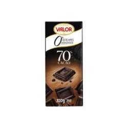 CHOCOLATE NEGRO 70% SIN AZUCAR VALOR 100G
