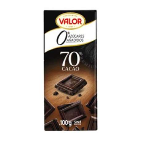 XOCOLATA NEGRA 70% CACAU SENSE SUCRE VALOR 100G XOCOLATA NEGRA 70% CACAU SENSE SUCRE VALOR 100G