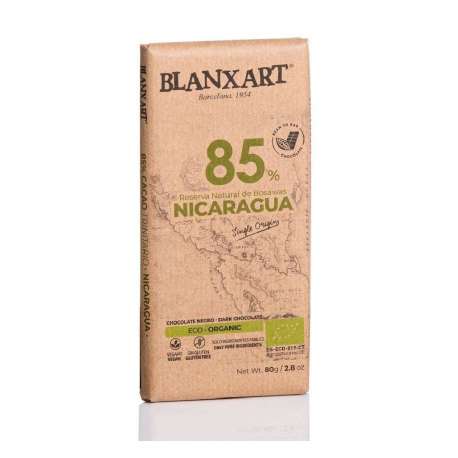 CHOCOLATE 85% ECO NICARAGUA BLANXART 80G
