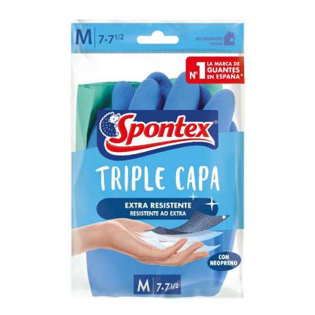 GUANTS SPONTEX TRIPLE CAPA T/7