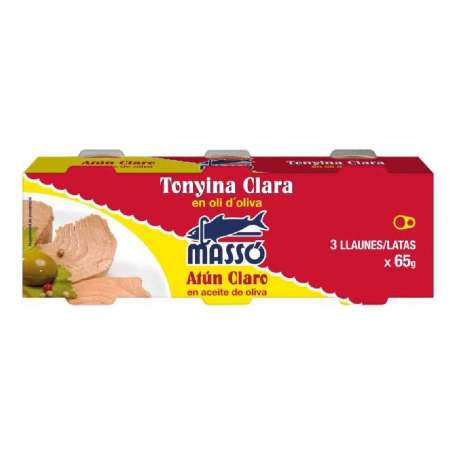 ATUN CLARO ACEITE OLIVA MASSO 3X65G ATUN CLARO ACEITE OLIVA MASSO 3X65G
