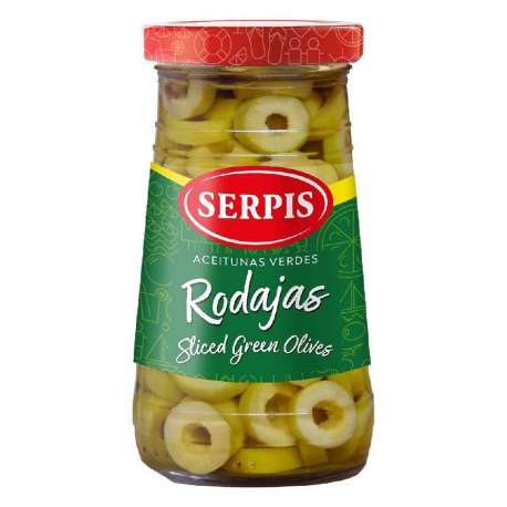 OLIVES VERDES RODANXES SERPIS 150G PE OLIVES VERDES RODANXES SERPIS 150G PE